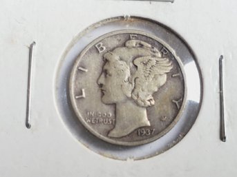 1937D US United States Silver Mercury Dime