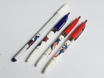 1978 DC Comics Superhero Pens / Markers - Superman & Spiderman