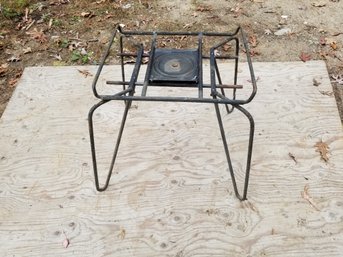 Vintage Mid Century Modern Black Hairpin Leg TV Stand