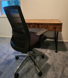 Desk Chair, With Mesh, Hydraulic, Black On Wheels