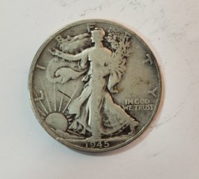 Lot #7 ~ 1945 Silver Walking Liberty Denver 50-Cent Half Dollar Coin