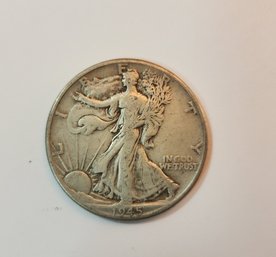Lot #11 ~ 1945 Silver Walking Liberty Philadelphia 50-Cent Half Dollar Coin