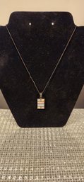 Vintage Multi Color Pendant Necklace