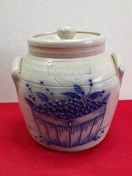 Salmon Falls Lidded Crock Pottery Lot #9