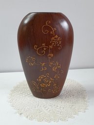 Floral Wooden Vase