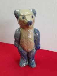 Blue And White Glazed Pottery Bear