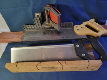 Two Mitre Boxes With Hand Saws