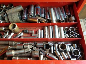 Large Lot Of Sockets And Socket Wrenches