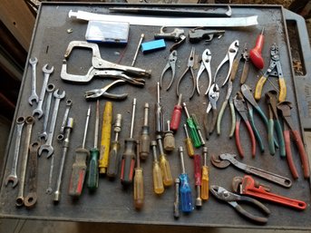 Mixed Lot Hand Tools - Pliers, Wrenches, Clamps, Screwdrivers & More