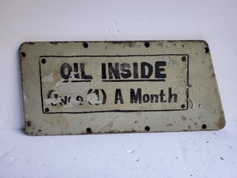 Vintage Heavy Steel Oil Shop Wall Sign