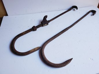 Two Antique Primitive Meat Barn Hooks