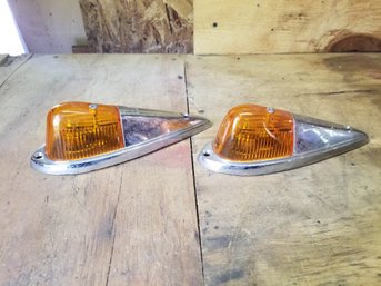 Two Vintage Truck Cab, Marker, Running Lights - Dietz 2-18 Truck CAB Lights Amber