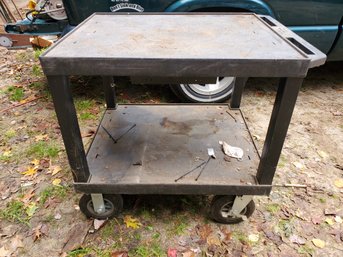 The Tuffy Flat Top Black Plastic Heavy Duty Wheeled Utility Shop Cart (1 Of 2)