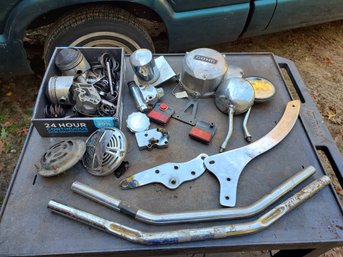 Large Lot Vintage Motorcycle Parts