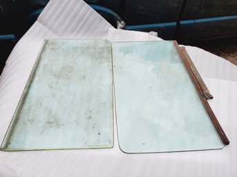 Vintage Auto Car Door Glass Panels - 1940s 1950s?