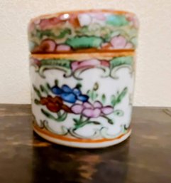 Vintage Chinese Mini Porcelain Jar With Lid