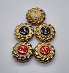 5 Vintage Nautical Button Covers