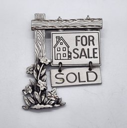 Vintage Real-estate Brooch Signed J.j.