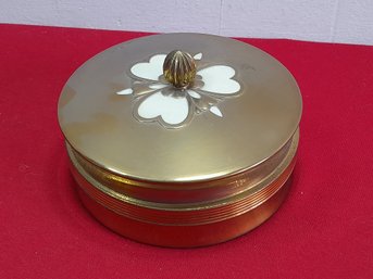 White And Brass Lidded Dish