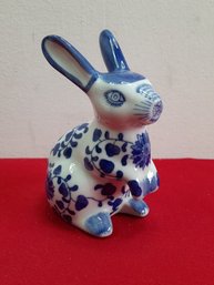 Blue And White Bunny Figurine #22