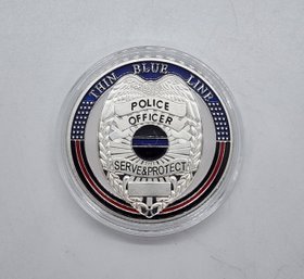 Police Challenge Coin In Protective Case