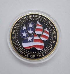 Police K-9 Challenge Coin In Protective Case