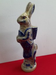 Blue Pottery Rabbit Sculpture Pottery Lot #26