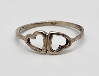 Vintage Double Heart Sterling Ring