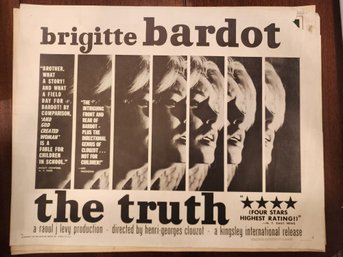 The Truth Half Sheet Movie Poster 1961