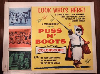 1963 Puss N Boots Half Sheet Movie Poster