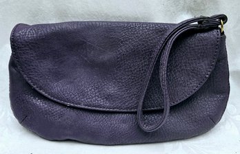 Lucky Brand Wristlet -Attached Strap, Eggplant Color,  Zip/snap Closure, Sidewall Pocket, Clean Inside/Out,