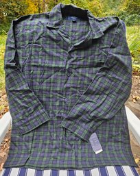 New - Nautica Men's Large Size  Sleep Top 100 Cotton  Navy/Green Color