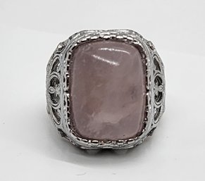 Quartzite Ring In Rhodium Over Sterling