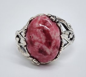 Norwegian Thulite Ring In Sterling Silver