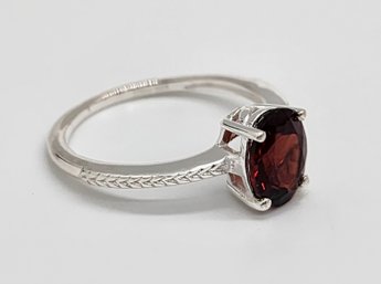 Red Garnet Ring In Sterling Silver