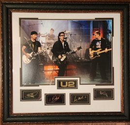 U2. Autographed Concert Picture, Custom Framed