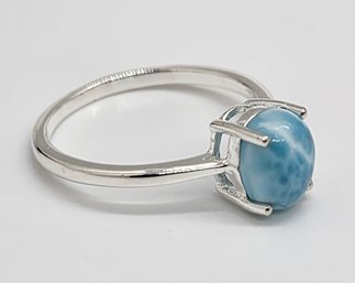 Larimar Ring In Sterling Silver