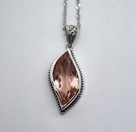 Morganique Quartz Pendant Necklace In Sterling