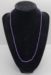 Amethyst Beaded Necklace In Sterling Silver