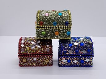 3 Bejeweled Trinket Boxes