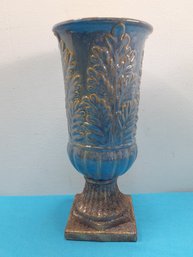 Pedestal Blue Pottery Vase #28