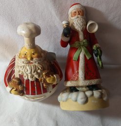 Pair Vintage Santas