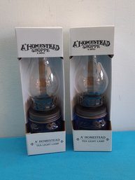 Pair Of Homestead Tea Light Lamps