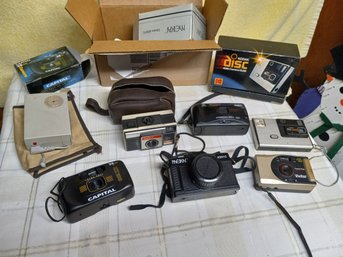 Box Of Assorted Vintage Cameras