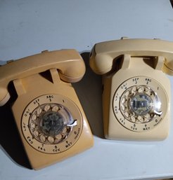 Pair Vintage Rotary Phones