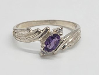 Vintage Amethyst Ring In Sterling Silver