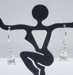 White Topaz Earrings In Sterling Silver