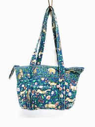 Vintage Small Vera Bradley Animal Kingdom Fall Blue Tote Bag - Retired Print 2000