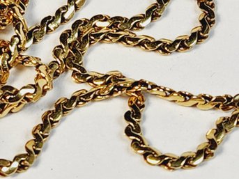 Vintage Italian 18k Yellow Gold Serpentine Link Long Necklace