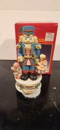 Vintage Musical Porcelain Nutcracker